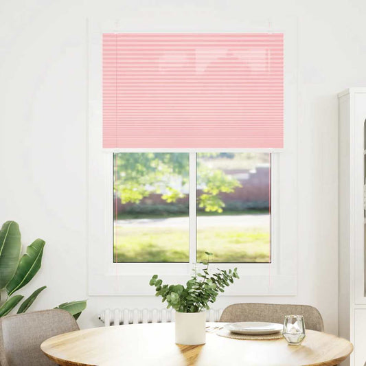vidaXL Pleated Blind Pink 90x100 cm Fabric Width 89,4 cm Polyester