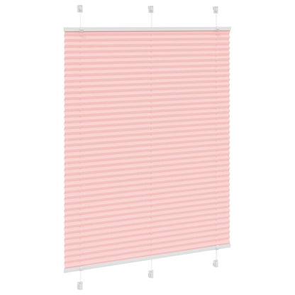 vidaXL Pleated Blind Pink 105x100 cm Fabric Width 104.4 cm Polyester