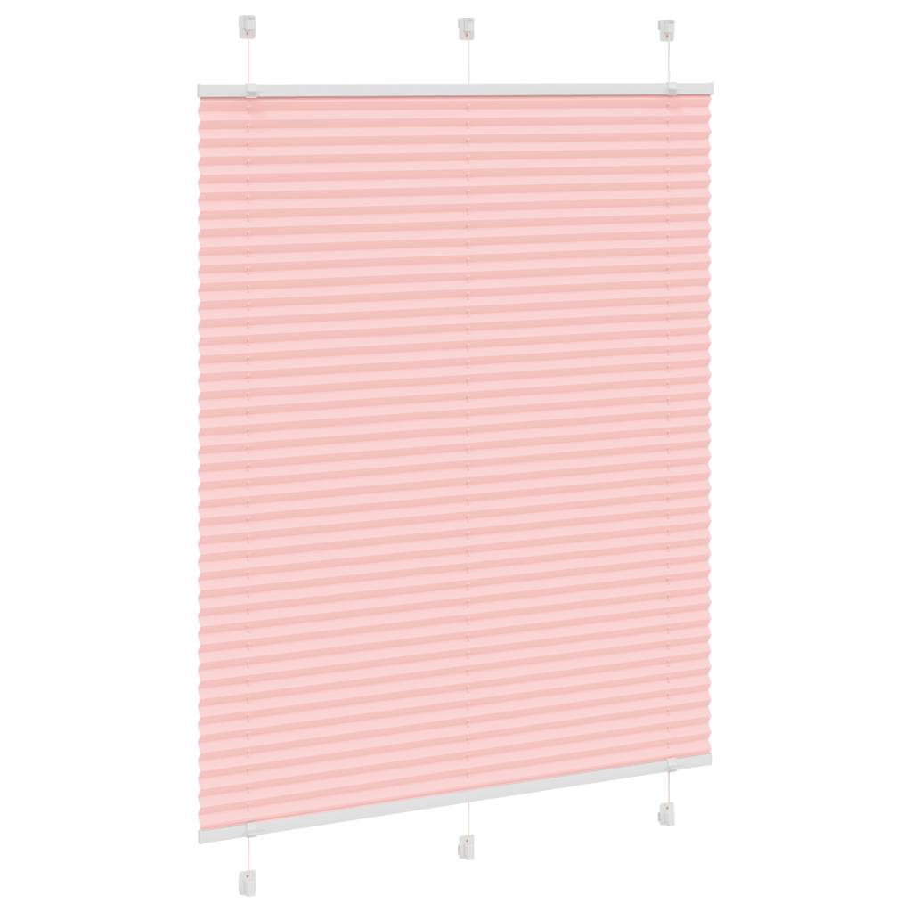 vidaXL Pleated Blind Pink 105x100 cm Fabric Width 104,4 cm Polyester