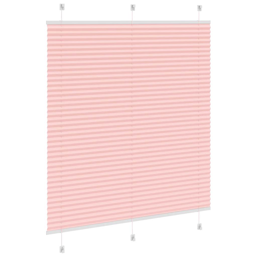 vidaXL Pleated Blind Pink 115x100 cm Fabric Width 114.4 cm Polyester