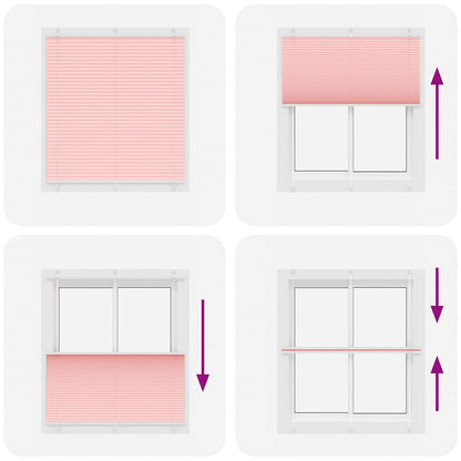 vidaXL Pleated Blind Pink 115x100 cm Fabric Width 114,4 cm Polyester