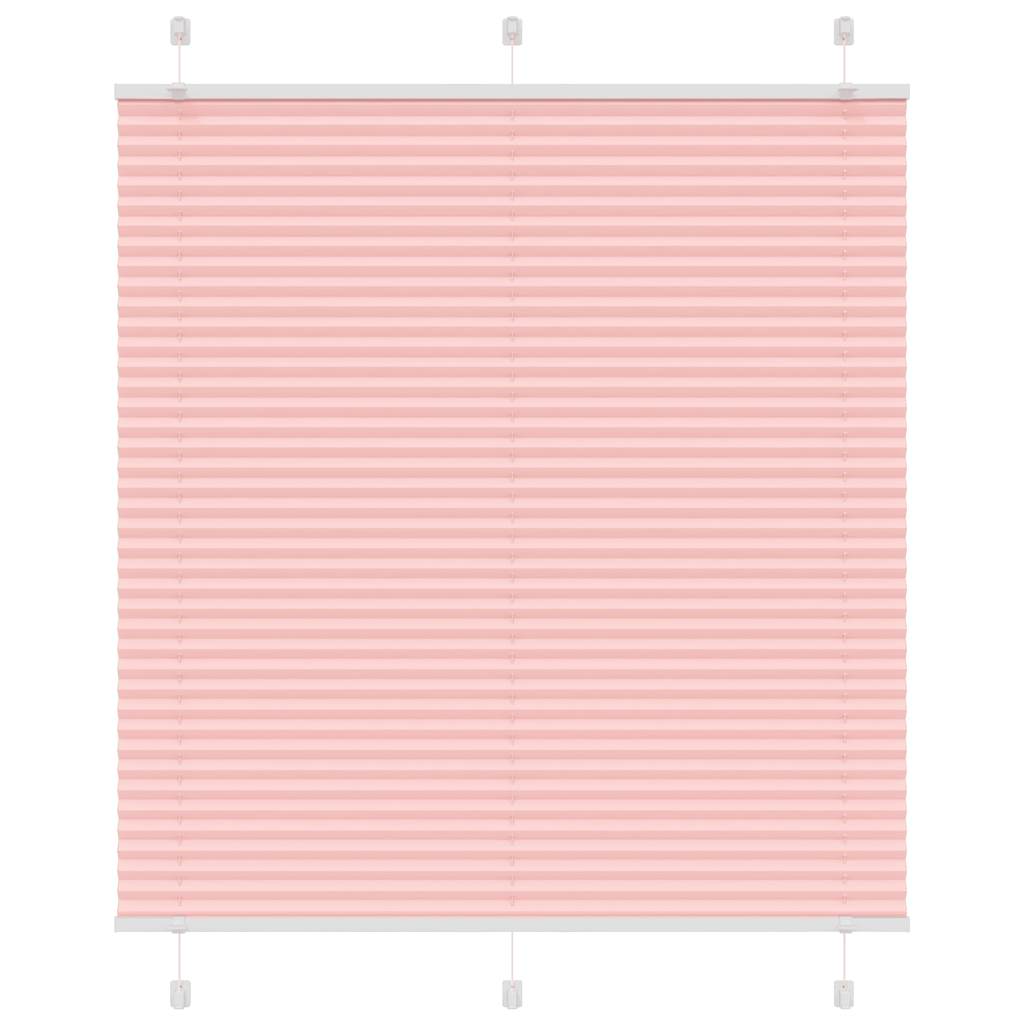 vidaXL Pleated Blind Pink 120x100 cm Fabric Width 119.4 cm Polyester