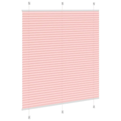 vidaXL Pleated Blind Pink 120x100 cm Fabric Width 119.4 cm Polyester