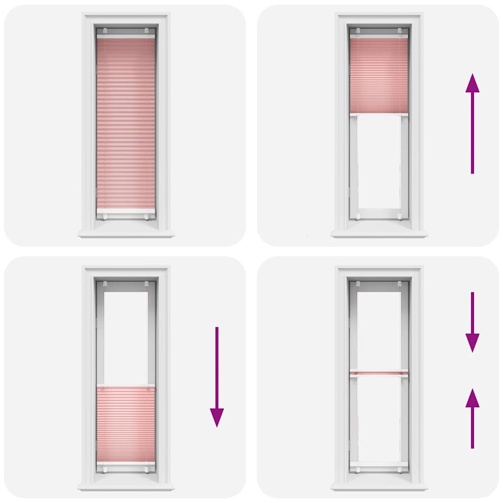 vidaXL Pleated Blind Pink 40x150 cm Fabric Width 39,4 cm Polyester