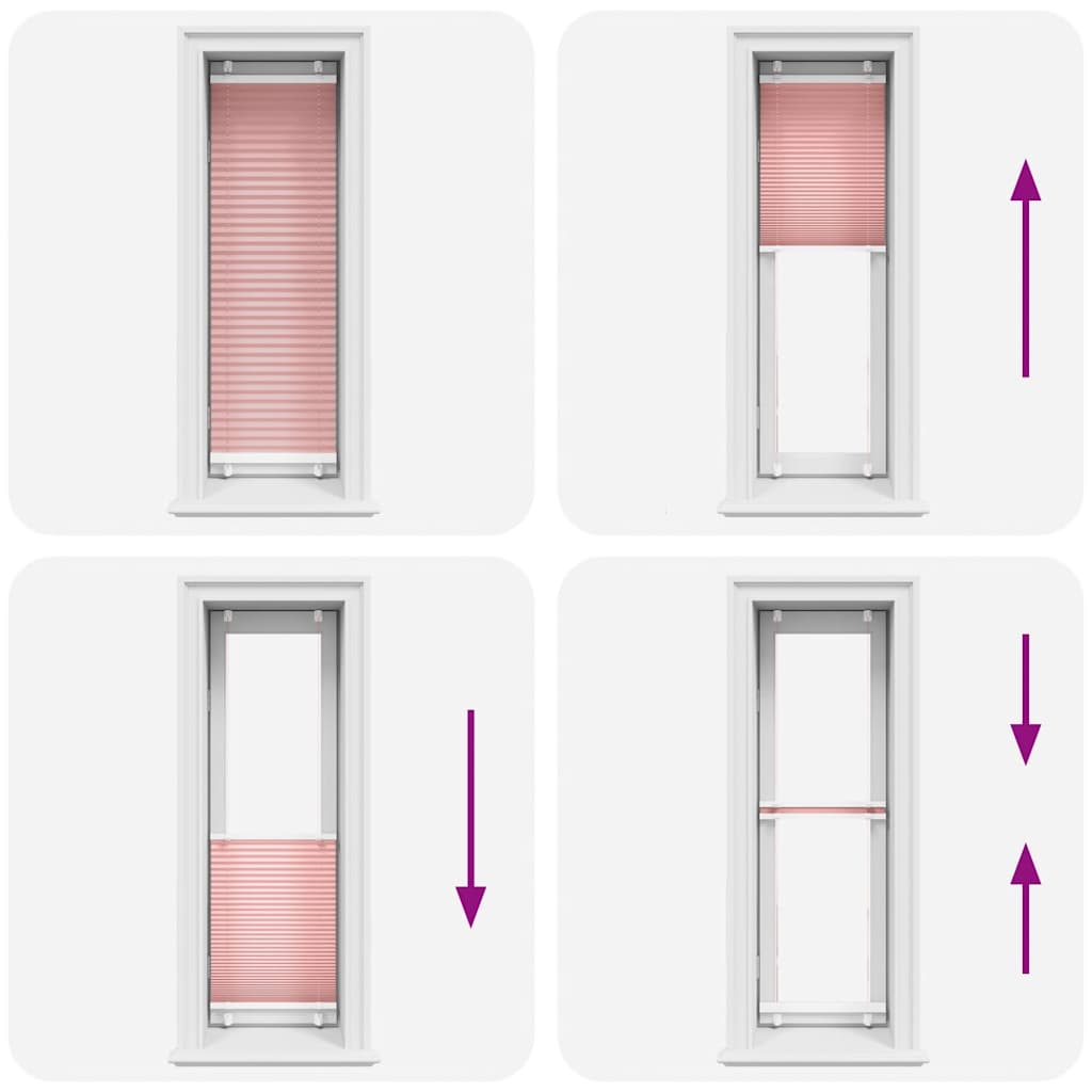 vidaXL Pleated Blind Pink 45x150 cm Fabric Width 44,4 cm Polyester