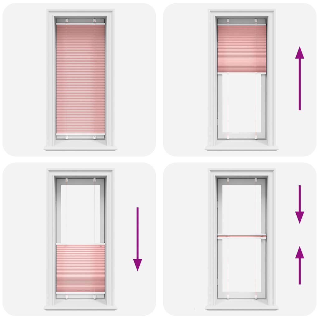 vidaXL Pleated Blind Pink 55x150 cm Fabric Width 54,4 cm Polyester