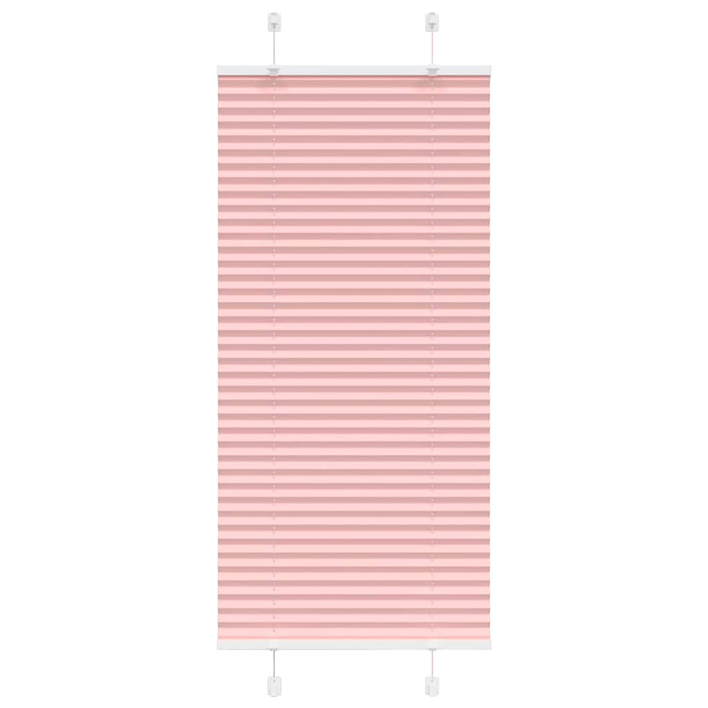 vidaXL Pleated Blind Pink 65x150 cm Fabric Width 64.4 cm Polyester