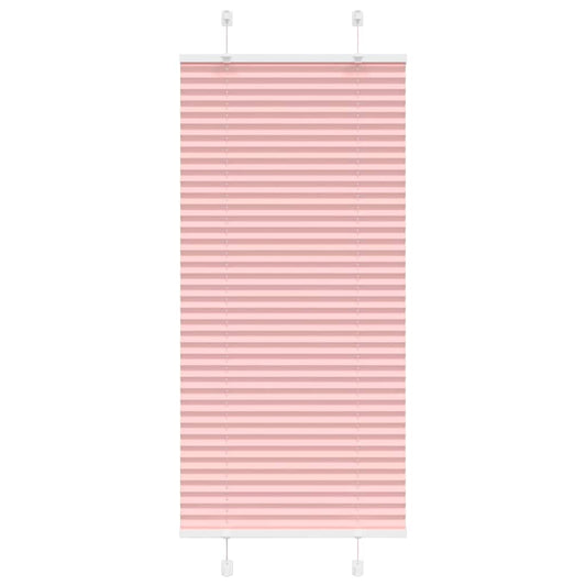 vidaXL Pleated Blind Pink 65x150 cm Fabric Width 64.4 cm Polyester