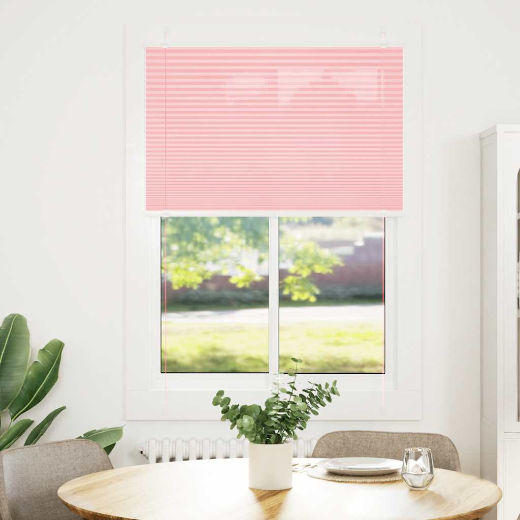 vidaXL Pleated Blind Pink 90x150 cm Fabric Width 89.4 cm Polyester