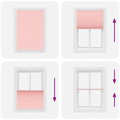 vidaXL Pleated Blind Pink 90x150 cm Fabric Width 89,4 cm Polyester