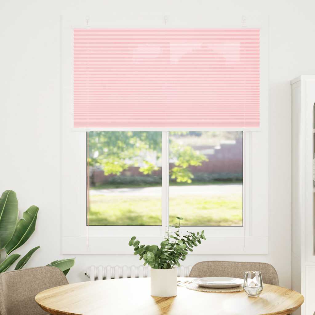 vidaXL Pleated Blind Pink 105x150 cm Fabric Width 104.4 cm Polyester