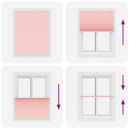 vidaXL Pleated Blind Pink 105x150 cm Fabric Width 104,4 cm Polyester