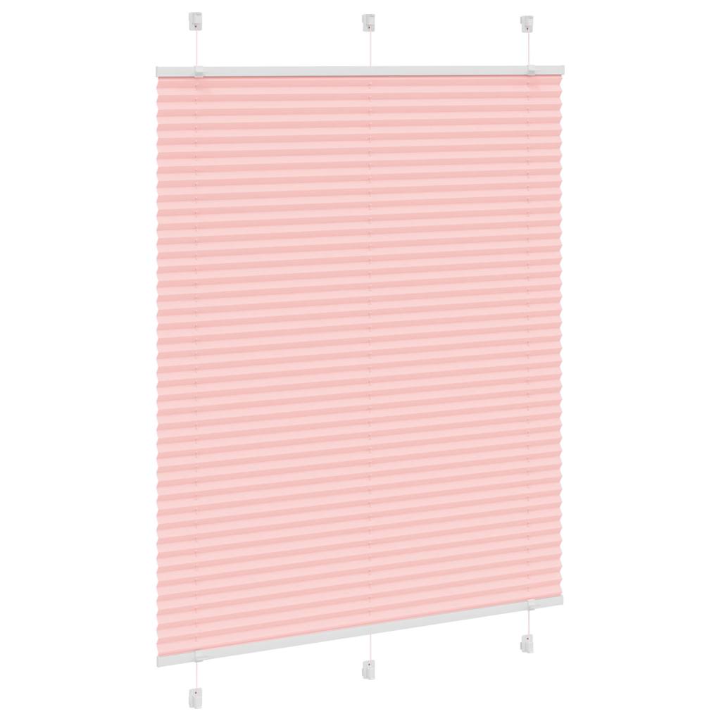 vidaXL Pleated Blind Pink 110x150 cm Fabric Width 109,4 cm Polyester