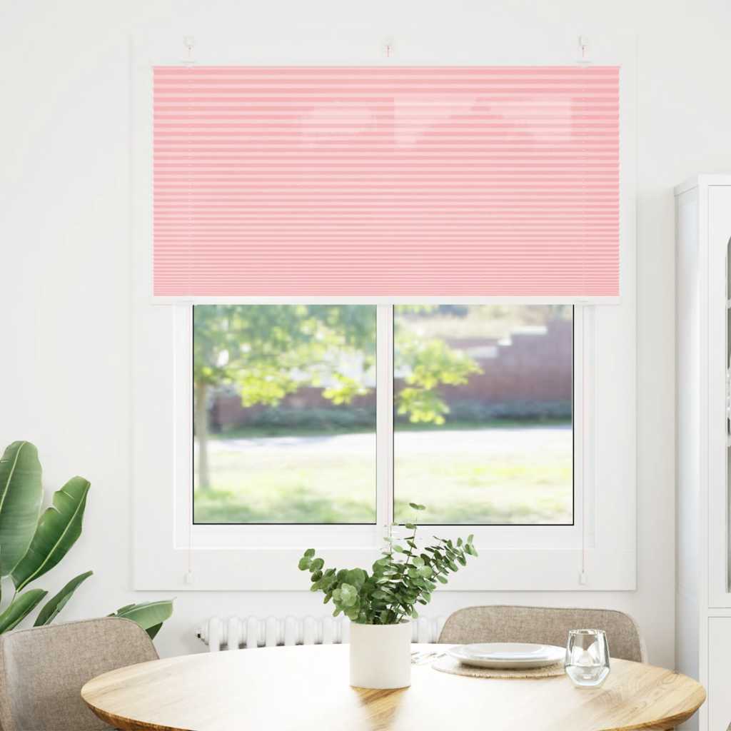 vidaXL Pleated Blind Pink 120x150 cm Fabric Width 119.4 cm Polyester