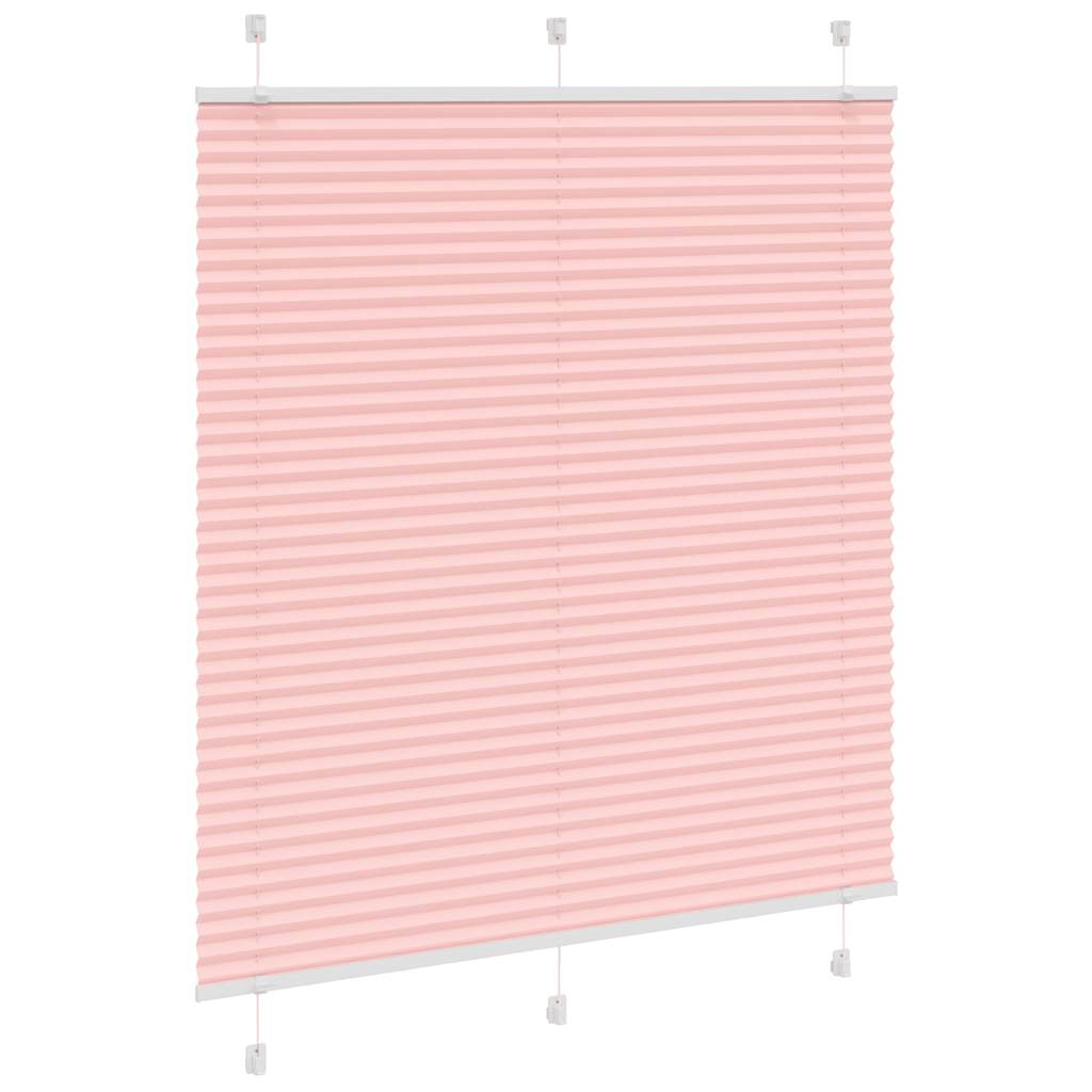 vidaXL Pleated Blind Pink 120x150 cm Fabric Width 119.4 cm Polyester