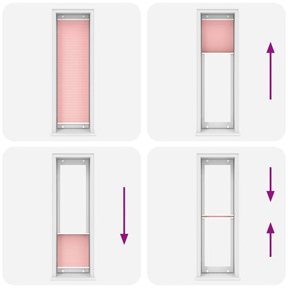 vidaXL Pleated Blind Pink 55x200 cm Fabric Width 54,4 cm Polyester