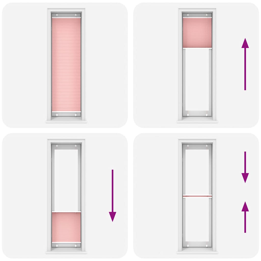 vidaXL Pleated Blind Pink 60x200 cm Fabric Width 59,4 cm Polyester