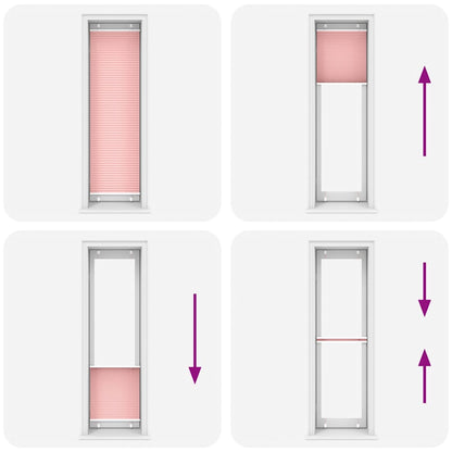 vidaXL Pleated Blind Pink 60x200 cm Fabric Width 59,4 cm Polyester