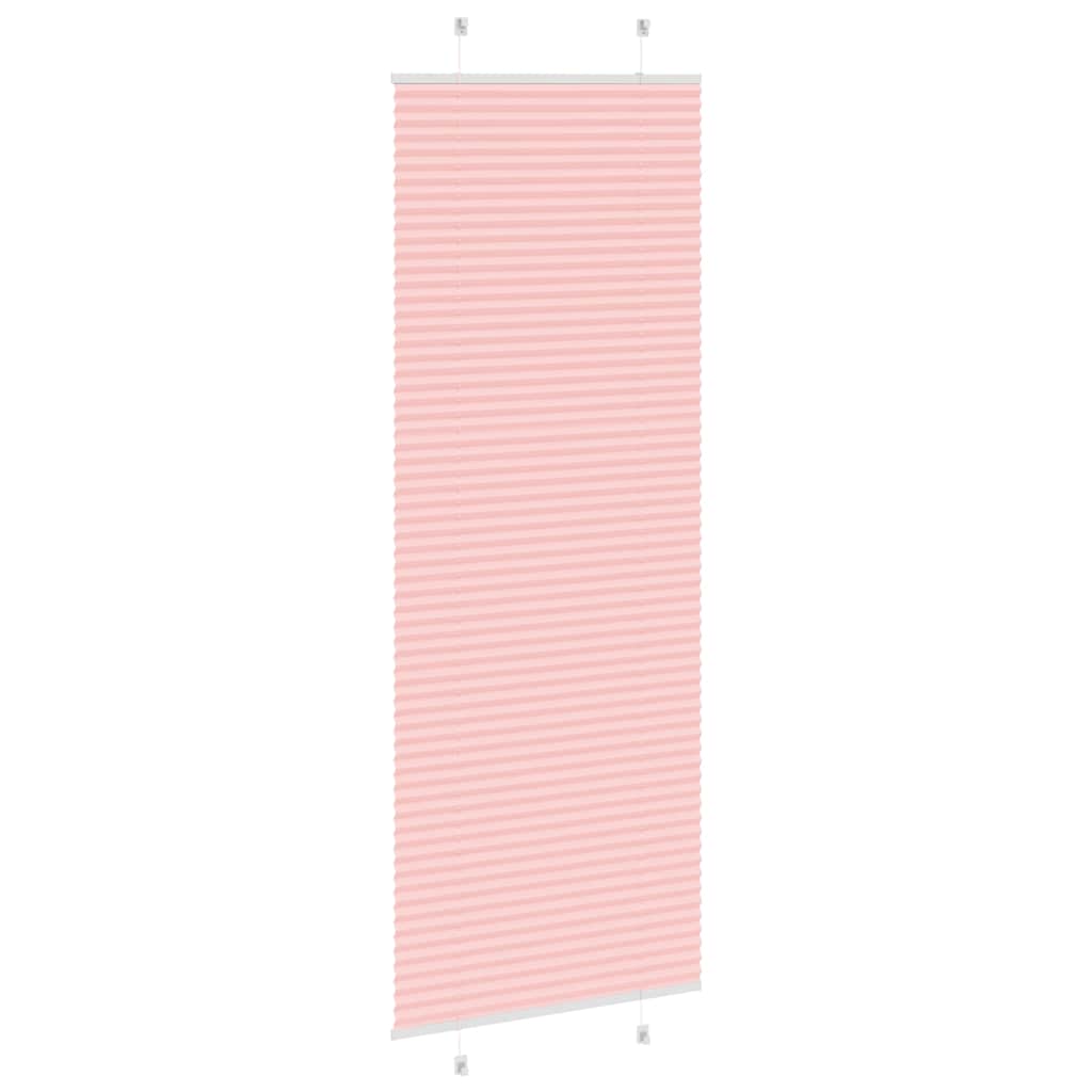 vidaXL Pleated Blind Pink 75x200 cm Fabric Width 74,4 cm Polyester