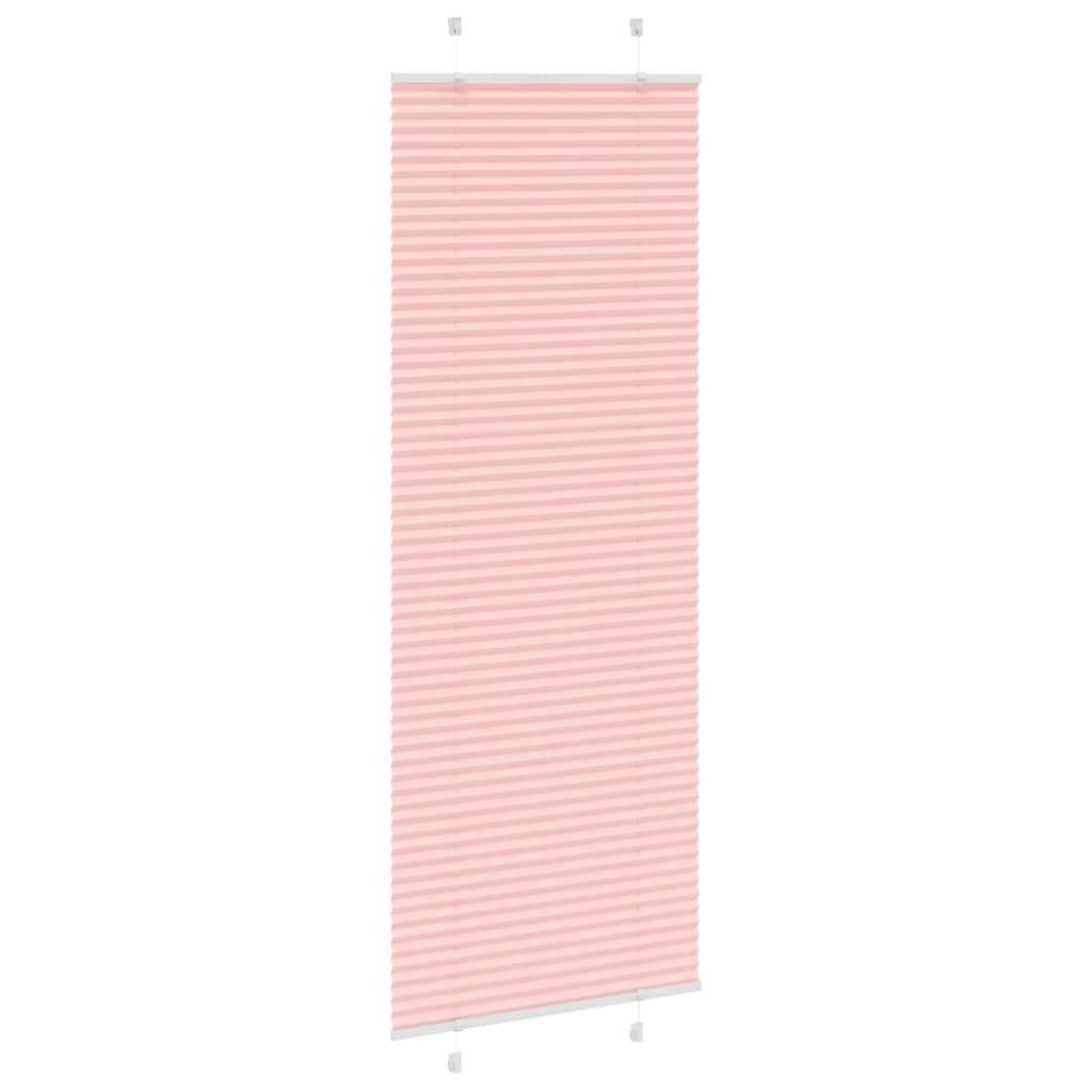 vidaXL Pleated Blind Pink 80x200 cm Fabric Width 79.4 cm Polyester
