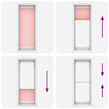 vidaXL Pleated Blind Pink 80x200 cm Fabric Width 79.4 cm Polyester