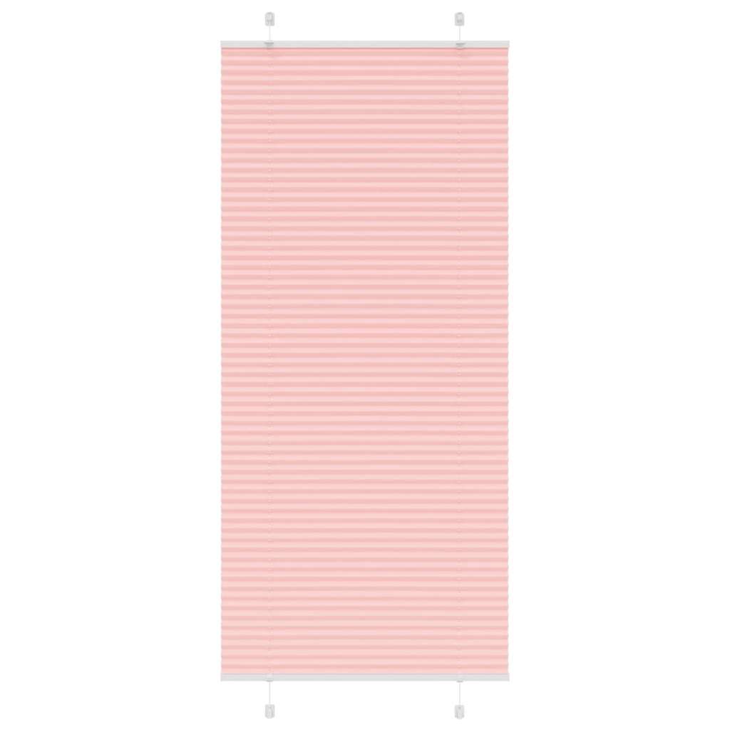 vidaXL Pleated Blind Pink 85x200 cm Fabric Width 84.4 cm Polyester