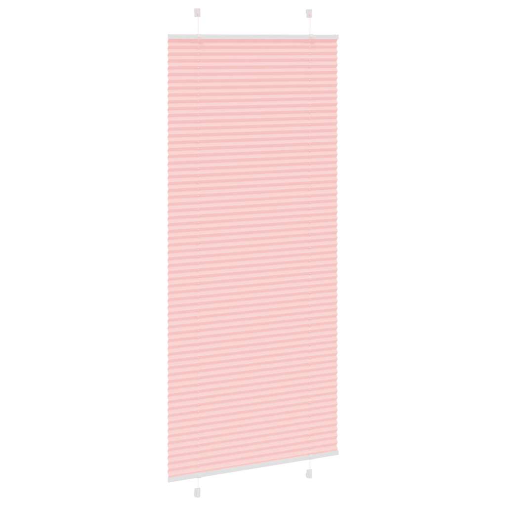 vidaXL Pleated Blind Pink 85x200 cm Fabric Width 84.4 cm Polyester