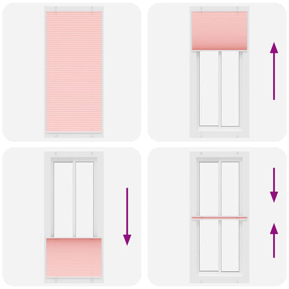 vidaXL Pleated Blind Pink 90x200 cm Fabric Width 89,4 cm Polyester