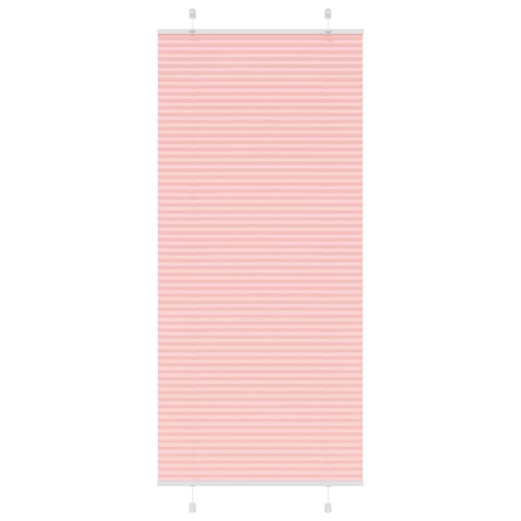 vidaXL Pleated Blind Pink 95x200 cm Fabric Width 94.4 cm Polyester
