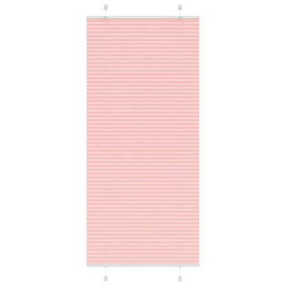 vidaXL Pleated Blind Pink 95x200 cm Fabric Width 94.4 cm Polyester