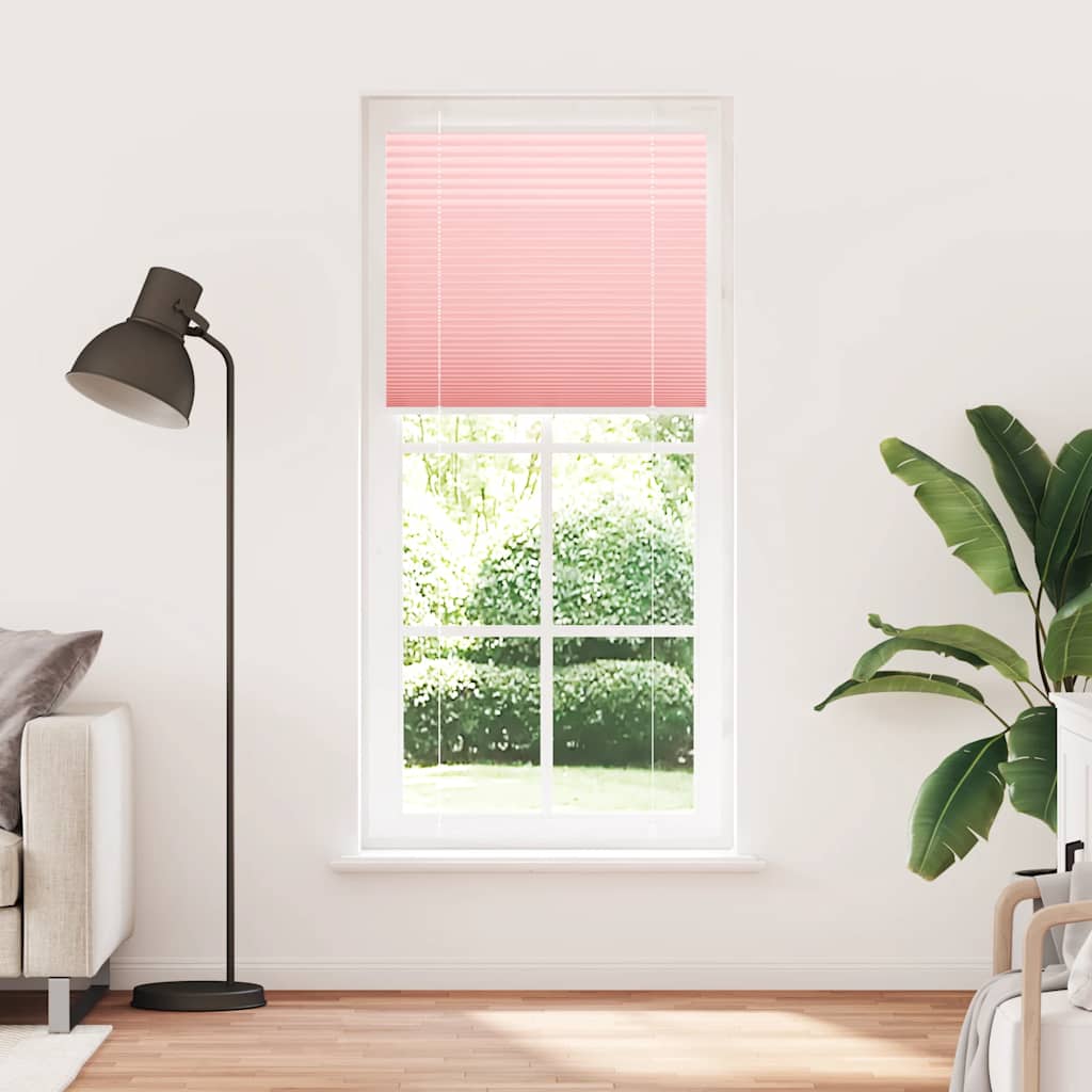 vidaXL Pleated Blind Pink 95x200 cm Fabric Width 94.4 cm Polyester