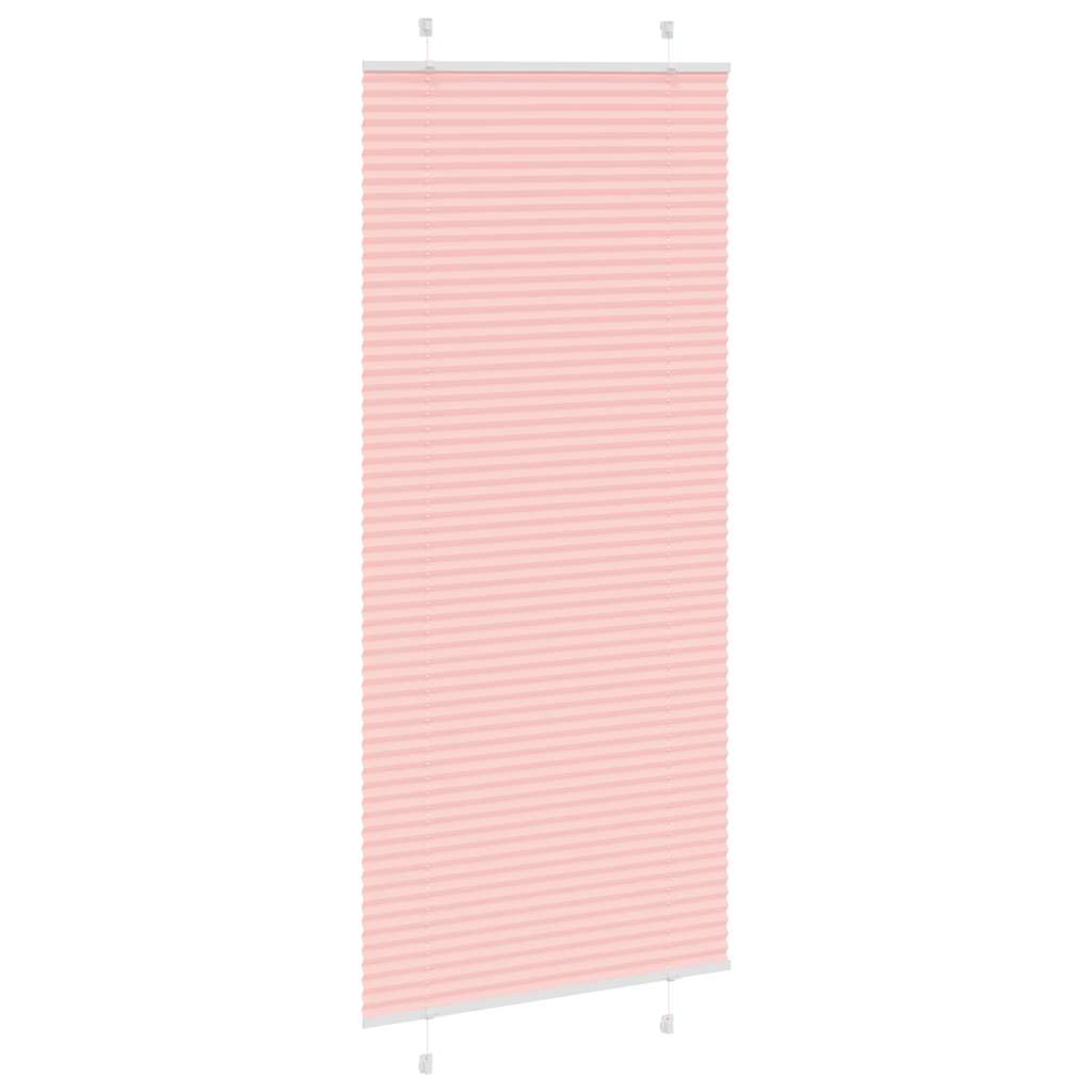 vidaXL Pleated Blind Pink 95x200 cm Fabric Width 94.4 cm Polyester
