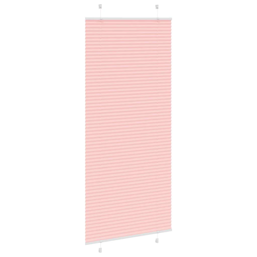 vidaXL Pleated Blind Pink 95x200 cm Fabric Width 94.4 cm Polyester