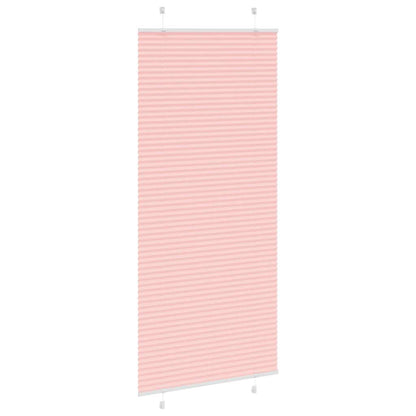 vidaXL Pleated Blind Pink 95x200 cm Fabric Width 94.4 cm Polyester