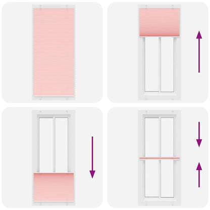 vidaXL Pleated Blind Pink 95x200 cm Fabric Width 94,4 cm Polyester
