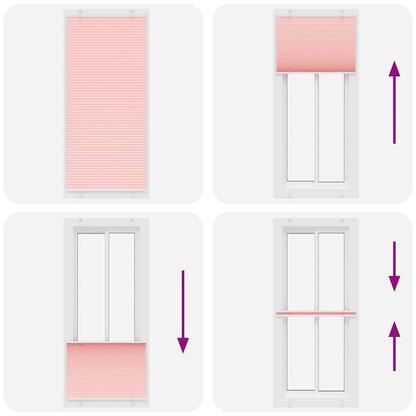 vidaXL Pleated Blind Pink 100x200 cm Fabric Width 99,4 cm Polyester