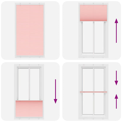 vidaXL Pleated Blind Pink 105x200 cm Fabric Width 104,4 cm Polyester