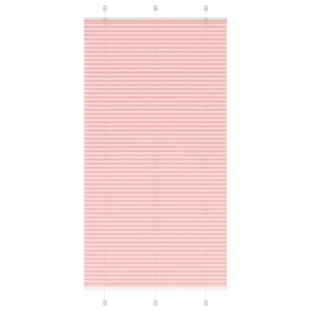 vidaXL Pleated Blind Pink 110x200 cm Fabric Width 109.4 cm Polyester