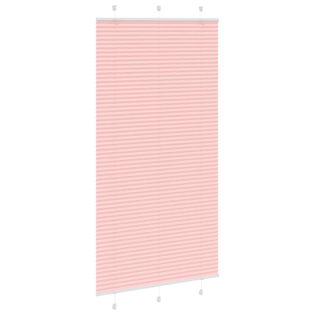 vidaXL Pleated Blind Pink 110x200 cm Fabric Width 109.4 cm Polyester