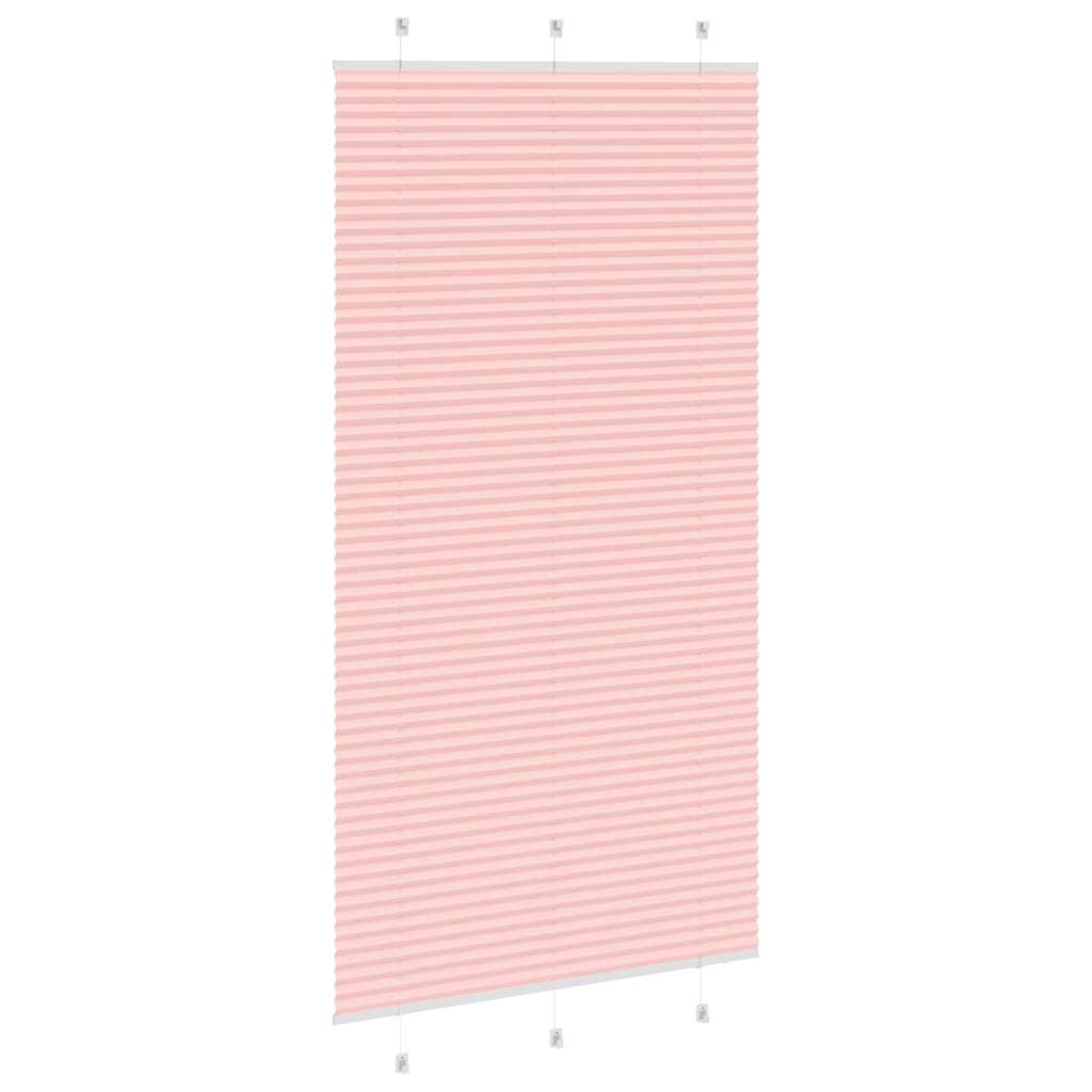 vidaXL Pleated Blind Pink 110x200 cm Fabric Width 109.4 cm Polyester