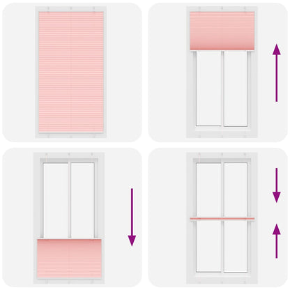 vidaXL Pleated Blind Pink 110x200 cm Fabric Width 109,4 cm Polyester