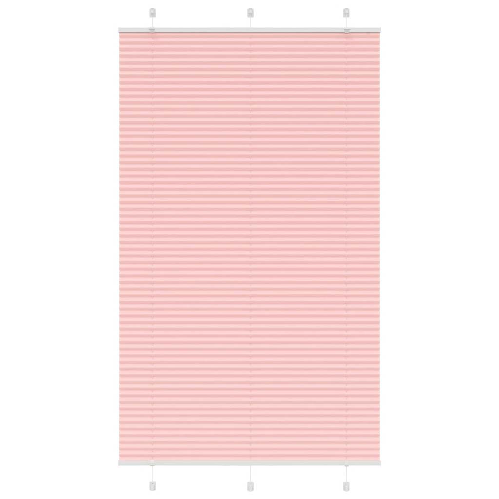 vidaXL Pleated Blind Pink 115x200 cm Fabric Width 114.4 cm Polyester
