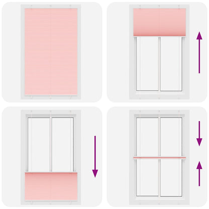 vidaXL Pleated Blind Pink 115x200 cm Fabric Width 114,4 cm Polyester