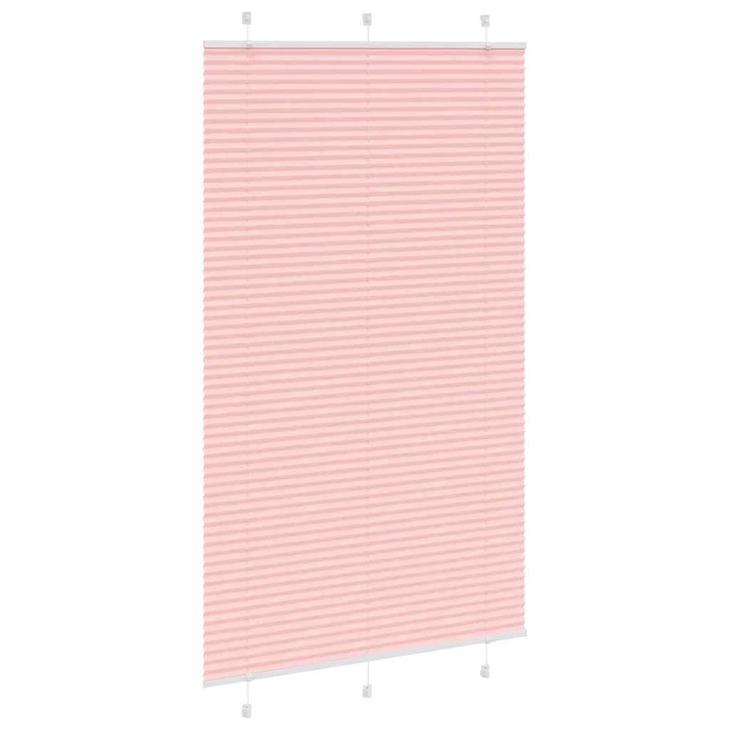vidaXL Pleated Blind Pink 120x200 cm Fabric Width 119.4 cm Polyester