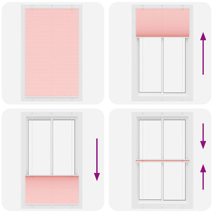 vidaXL Pleated Blind Pink 120x200 cm Fabric Width 119.4 cm Polyester