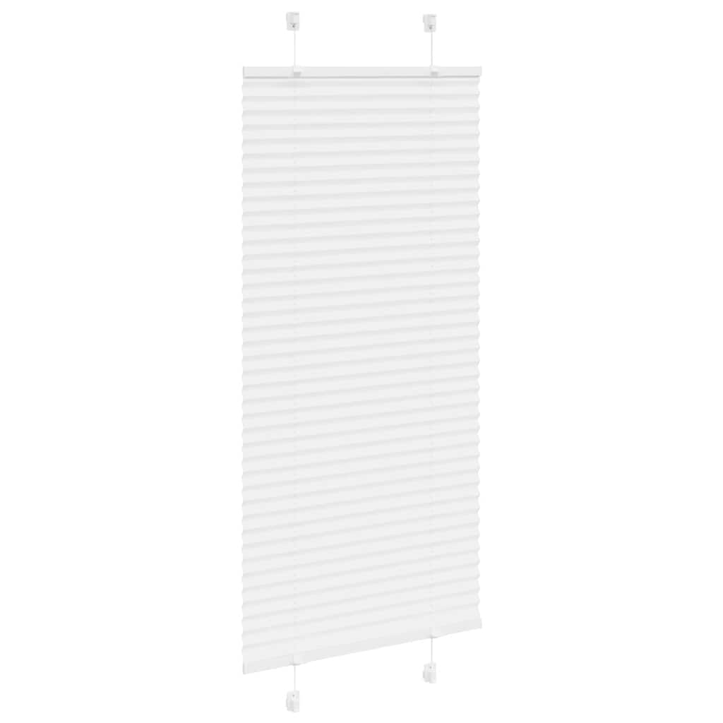vidaXL Pleated Blind White 60x100 cm Fabric Width 59.4 cm Polyester