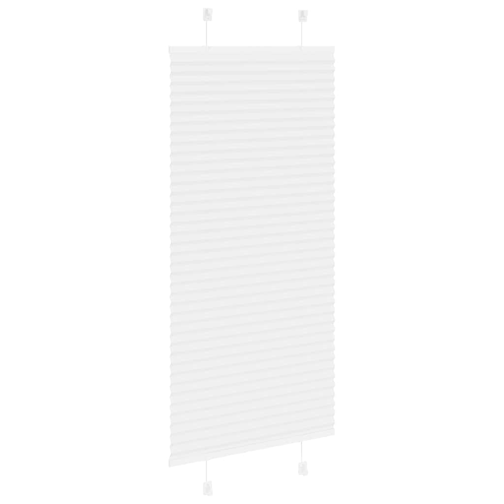 vidaXL Pleated Blind White 60x100 cm Fabric Width 59.4 cm Polyester