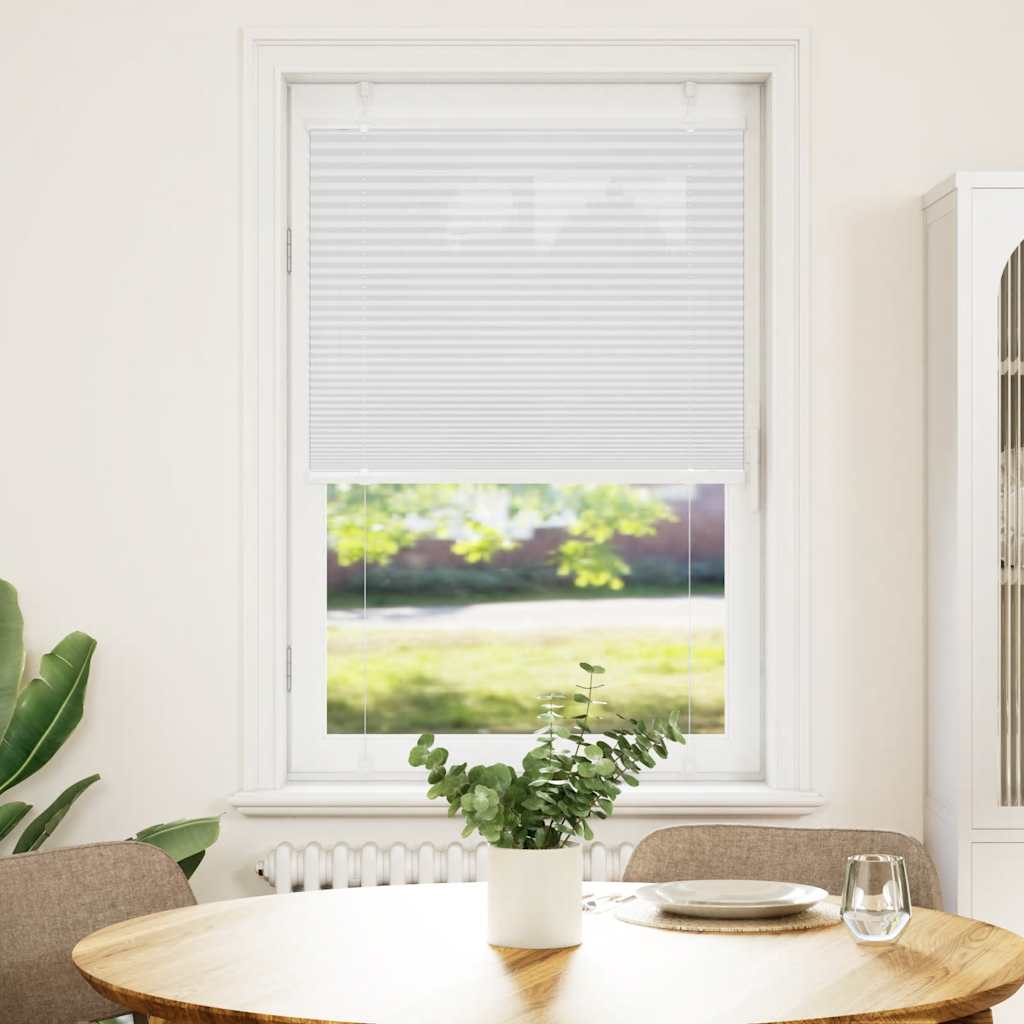 vidaXL Pleated Blind White 75x100 cm Fabric Width 74,4 cm Polyester