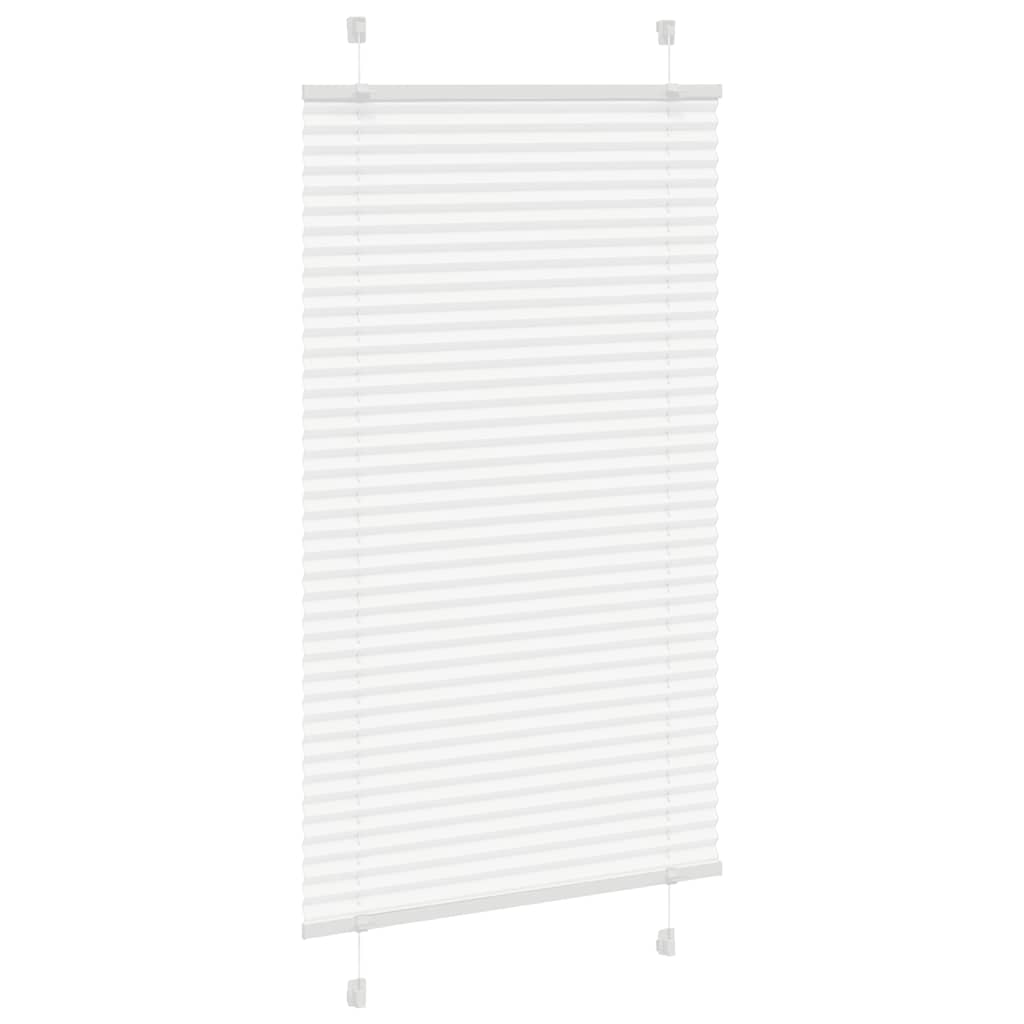 vidaXL Pleated Blind White 80x100 cm Fabric Width 79.4 cm Polyester