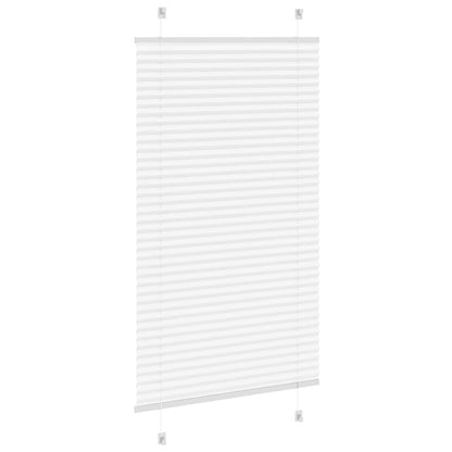 vidaXL Pleated Blind White 80x100 cm Fabric Width 79.4 cm Polyester